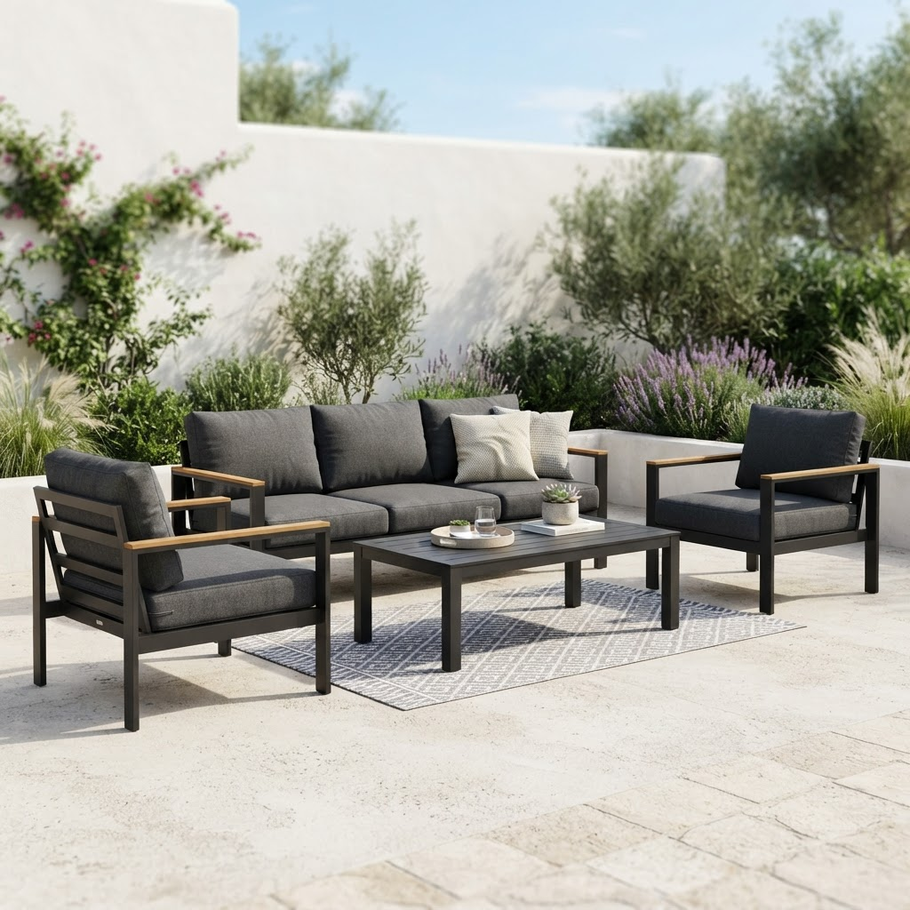 HAMPTON 4 Piece Outdoor Lounge Setting